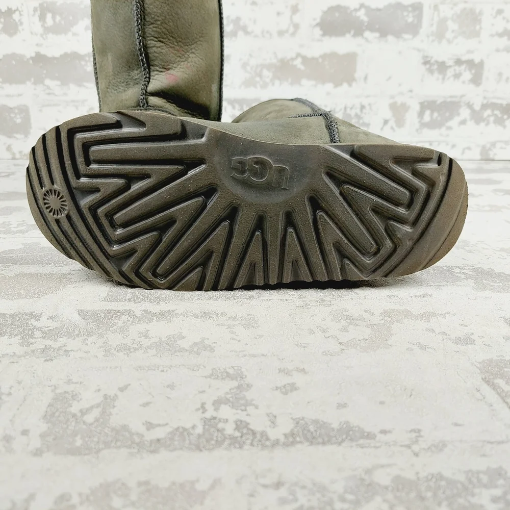 UGG Classic Short Weather Gray Suede Leather Ankle Winter Boots A790